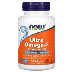 Жирные кислоты (Омега жиры) NOW Ultra Omega-3  (90 капс)