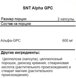 Товары для здоровья, спорта и фитнеса SNT Alpha GPC 300 mg   (180 caps.)